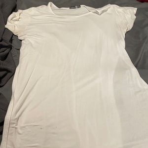 White cut up the side tshirt
